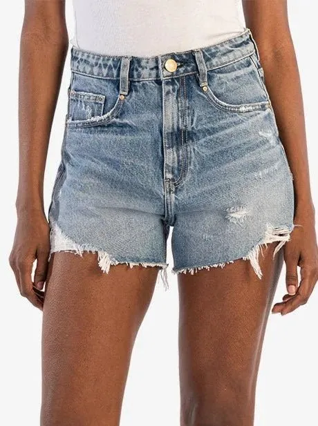 TAYLOR HIGH RISE SHORT W/5 PKTS W/RAW HEM