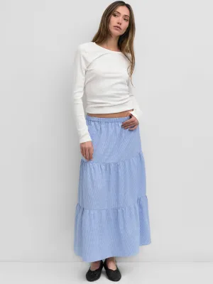 The Emilie Skirt | Tiered Gingham Midi Skirt