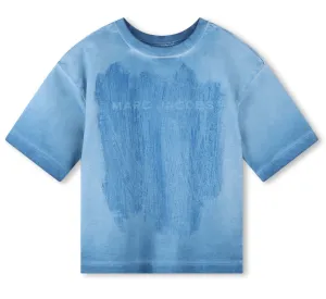 The Marc Jacobs Destroy Effect Logo Tee In Blue