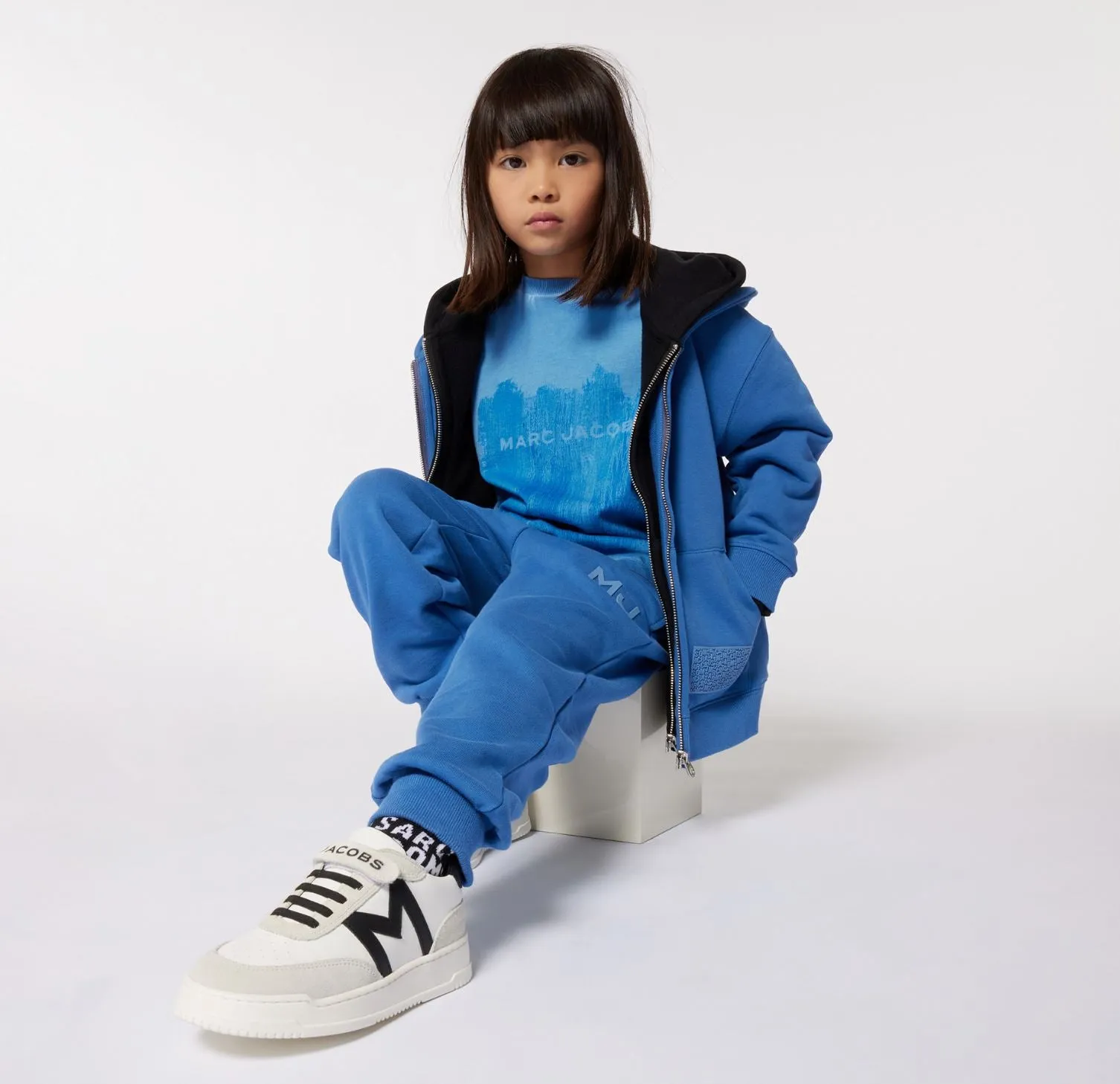 The Marc Jacobs Destroy Effect Logo Tee In Blue