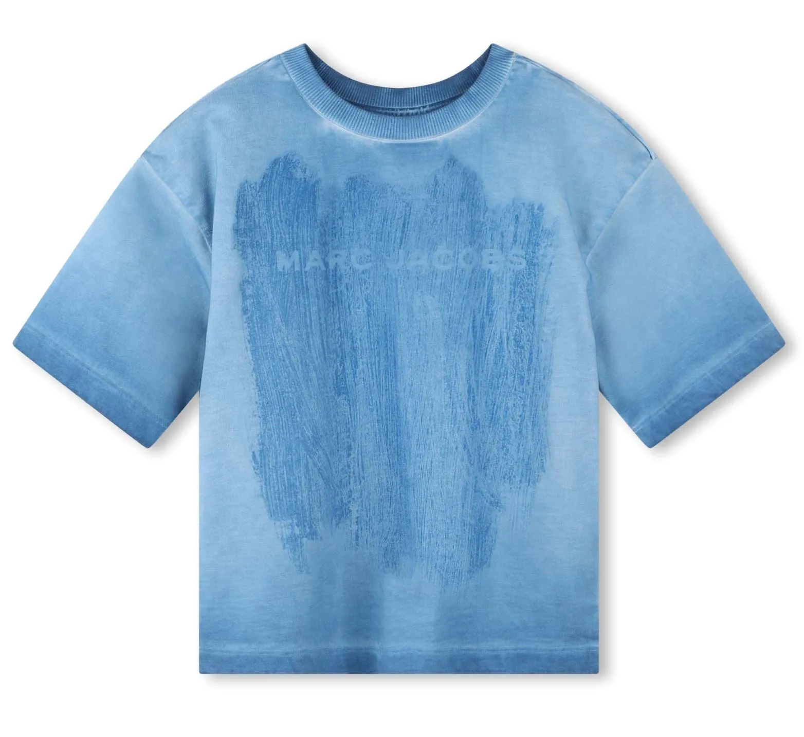 The Marc Jacobs Destroy Effect Logo Tee In Blue