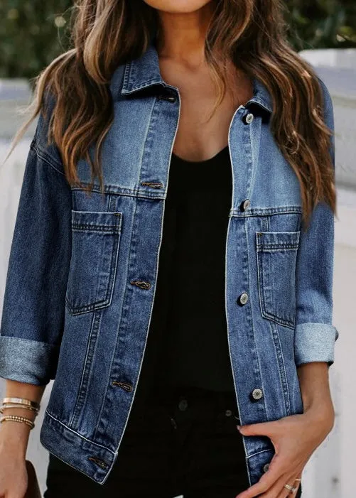 There For You Denim Jacket | Dark Blue
