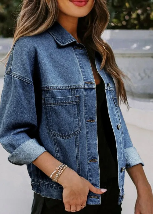 There For You Denim Jacket | Dark Blue