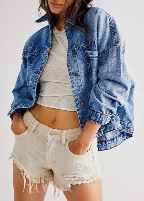 There For You Denim Jacket | Dark Blue