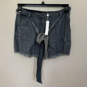 Trina Turk Fringe Hem Belted Jean Shorts