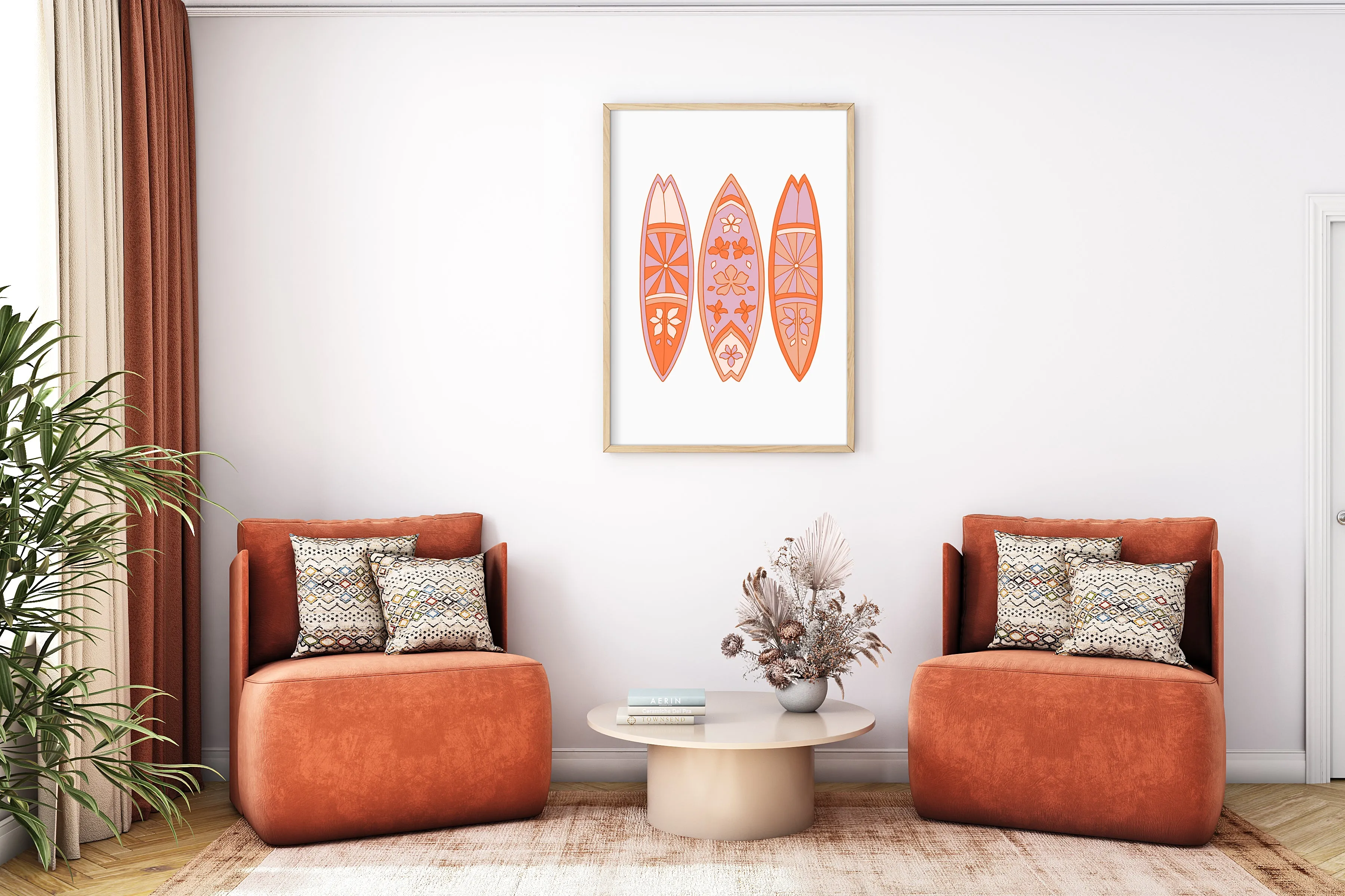 Trio of Retro Surfboards Archival Art Print | Good Vibrations Collection