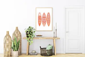 Trio of Retro Surfboards Archival Art Print | Good Vibrations Collection