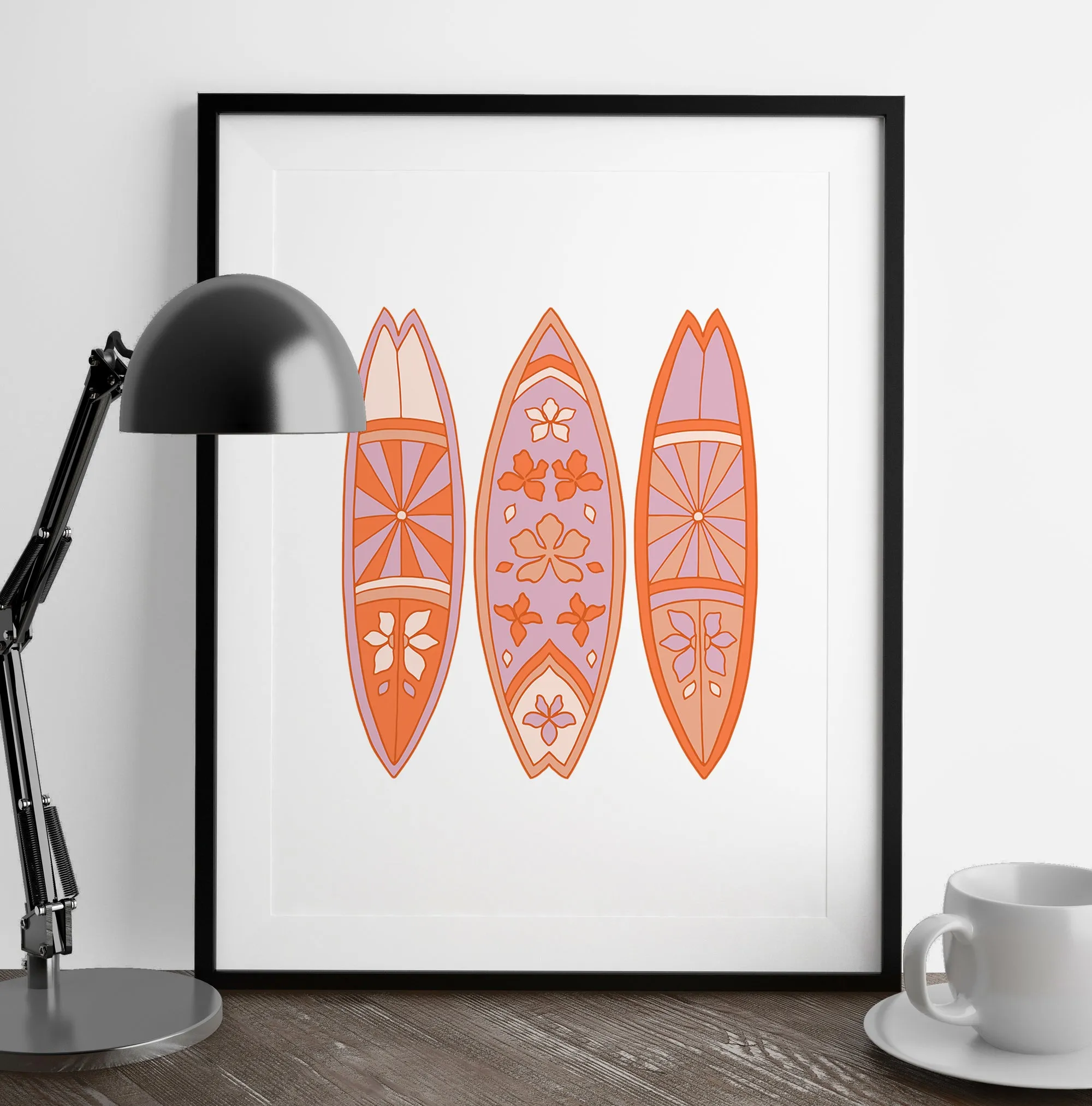 Trio of Retro Surfboards Archival Art Print | Good Vibrations Collection