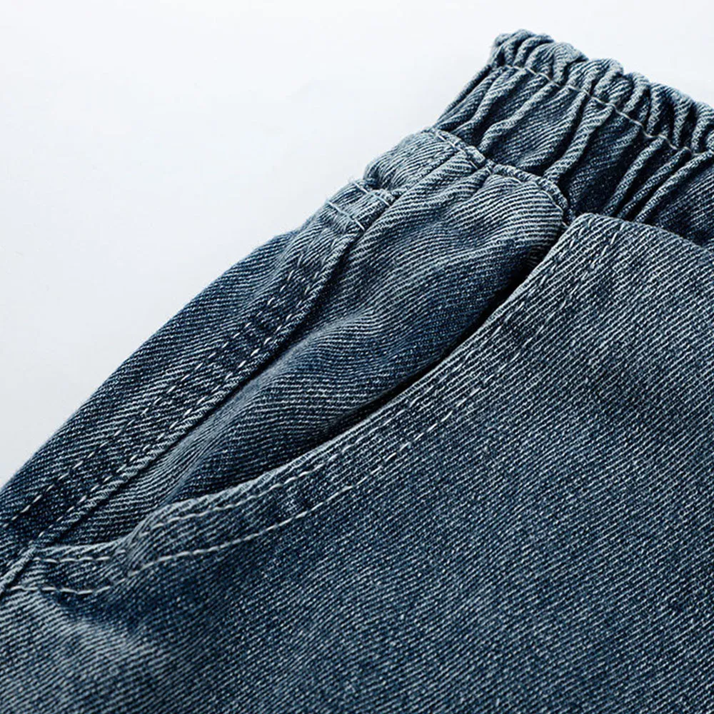 Urban Solid Color Letter Denim Shorts