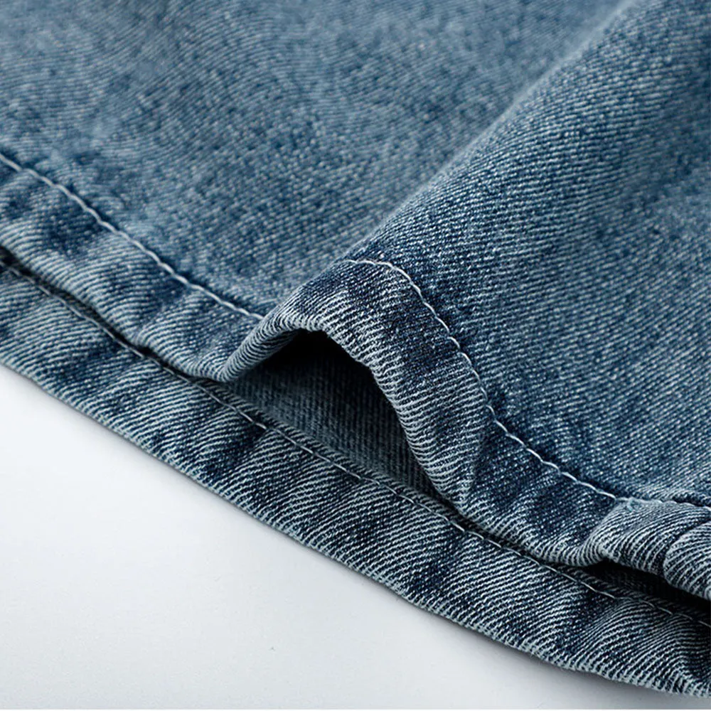 Urban Solid Color Letter Denim Shorts