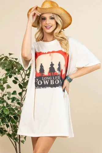 Vanilla Long Live Cowboys T-Shirt Dress