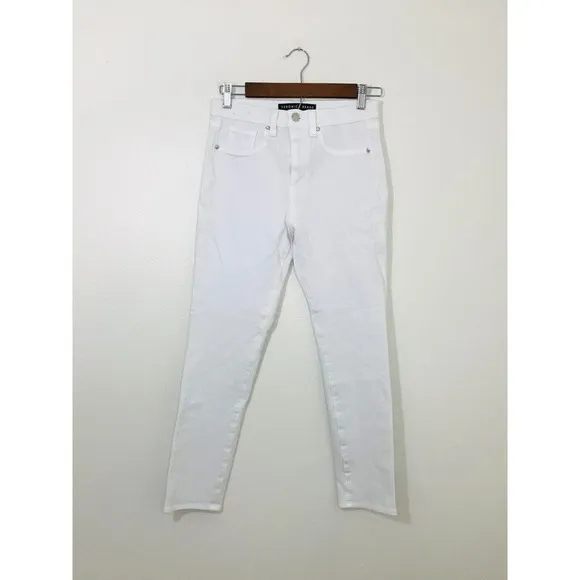Veronica‎ Beard Kate Crop High Rise Skinny Jeans White Denim J1370053