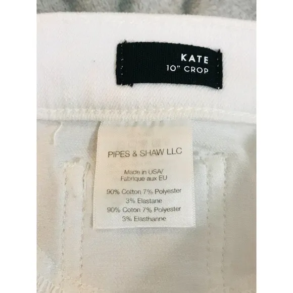 Veronica‎ Beard Kate Crop High Rise Skinny Jeans White Denim J1370053