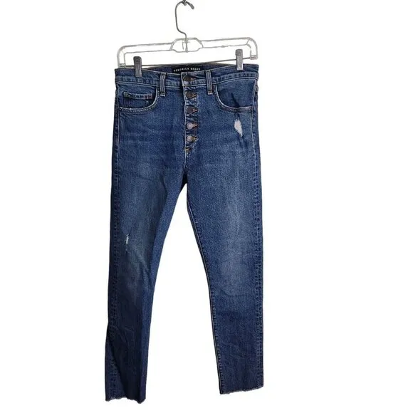 Veronica Beard Terrain Distress Faye 11&quot; Skinny Jeans Size 27