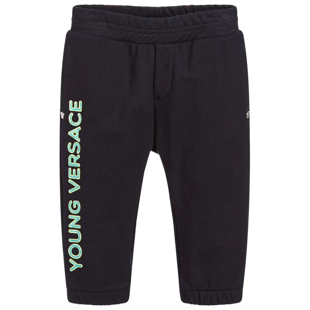 Versace Blue Cotton Joggers