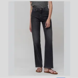 VIBRANT M.I.U BLACK HIGH WAIST WIDE LEG DENIM JEANS BLACK HIGH RISE DENIM JEANS