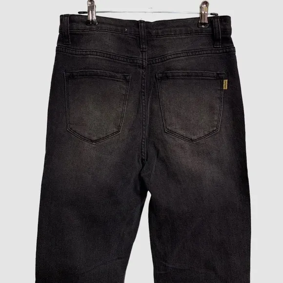 VIBRANT M.I.U BLACK HIGH WAIST WIDE LEG DENIM JEANS BLACK HIGH RISE DENIM JEANS