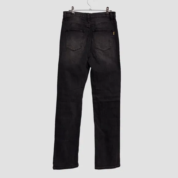 VIBRANT M.I.U BLACK HIGH WAIST WIDE LEG DENIM JEANS BLACK HIGH RISE DENIM JEANS
