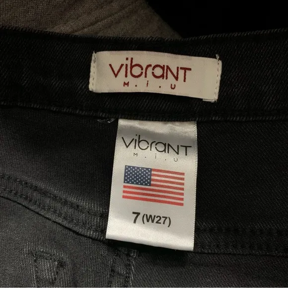 VIBRANT M.I.U BLACK HIGH WAIST WIDE LEG DENIM JEANS BLACK HIGH RISE DENIM JEANS