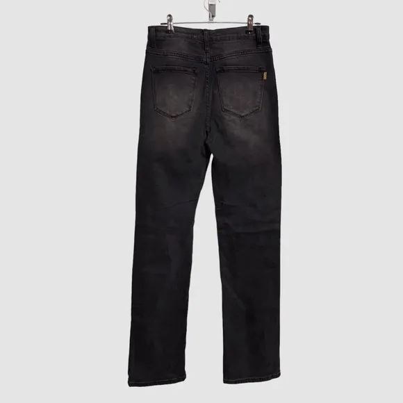 VIBRANT M.I.U BLACK HIGH WAIST WIDE LEG DENIM JEANS BLACK HIGH RISE DENIM JEANS