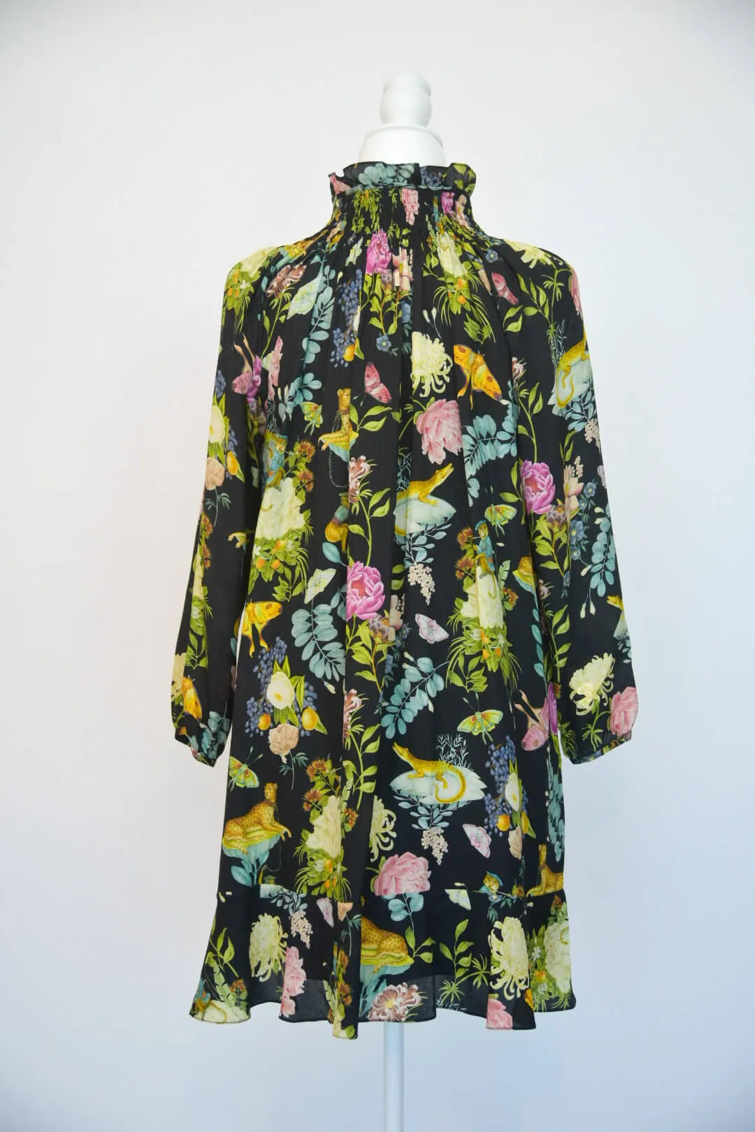 Vilshenko Black Floral Print Dress