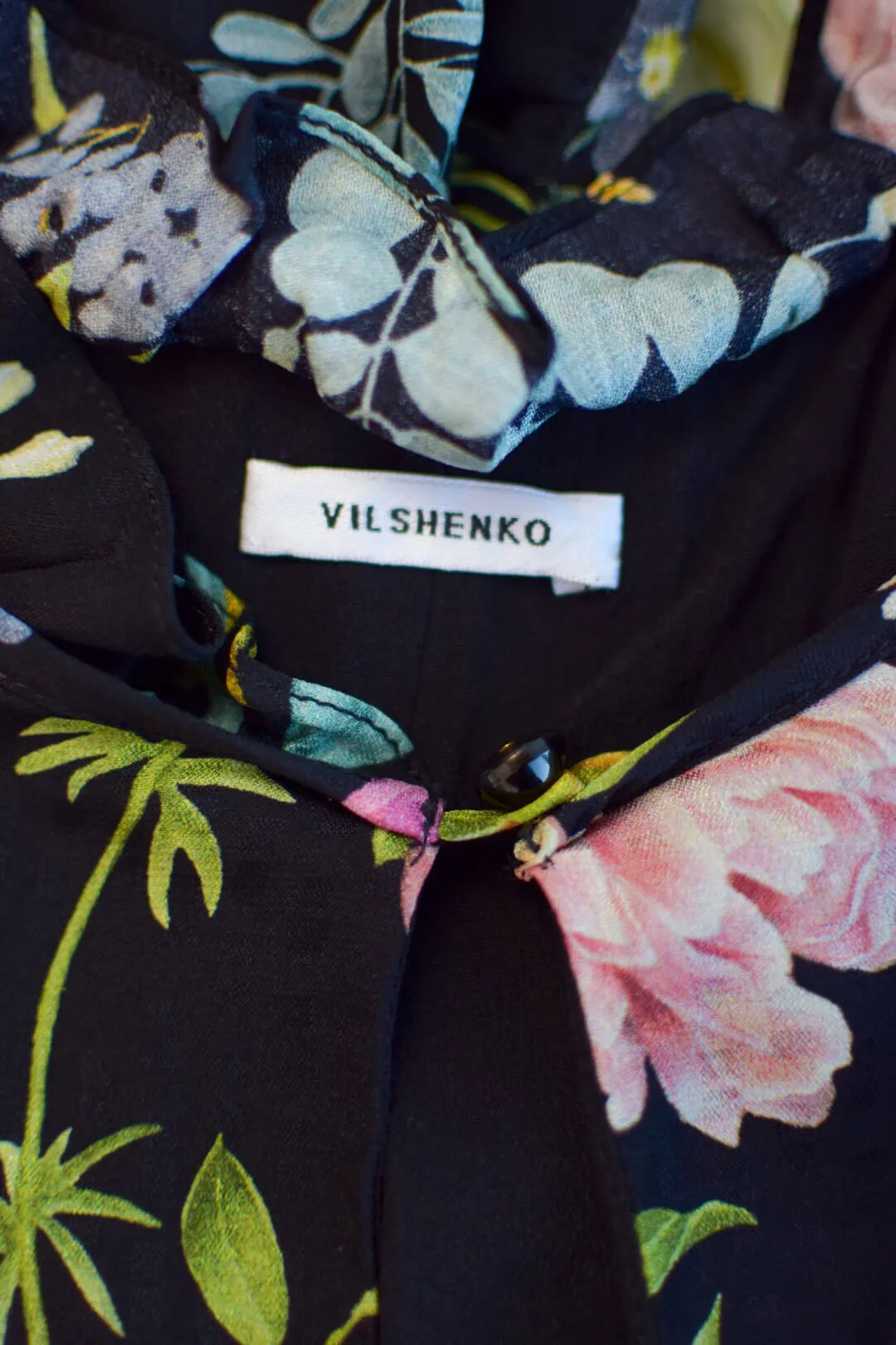 Vilshenko Black Floral Print Dress