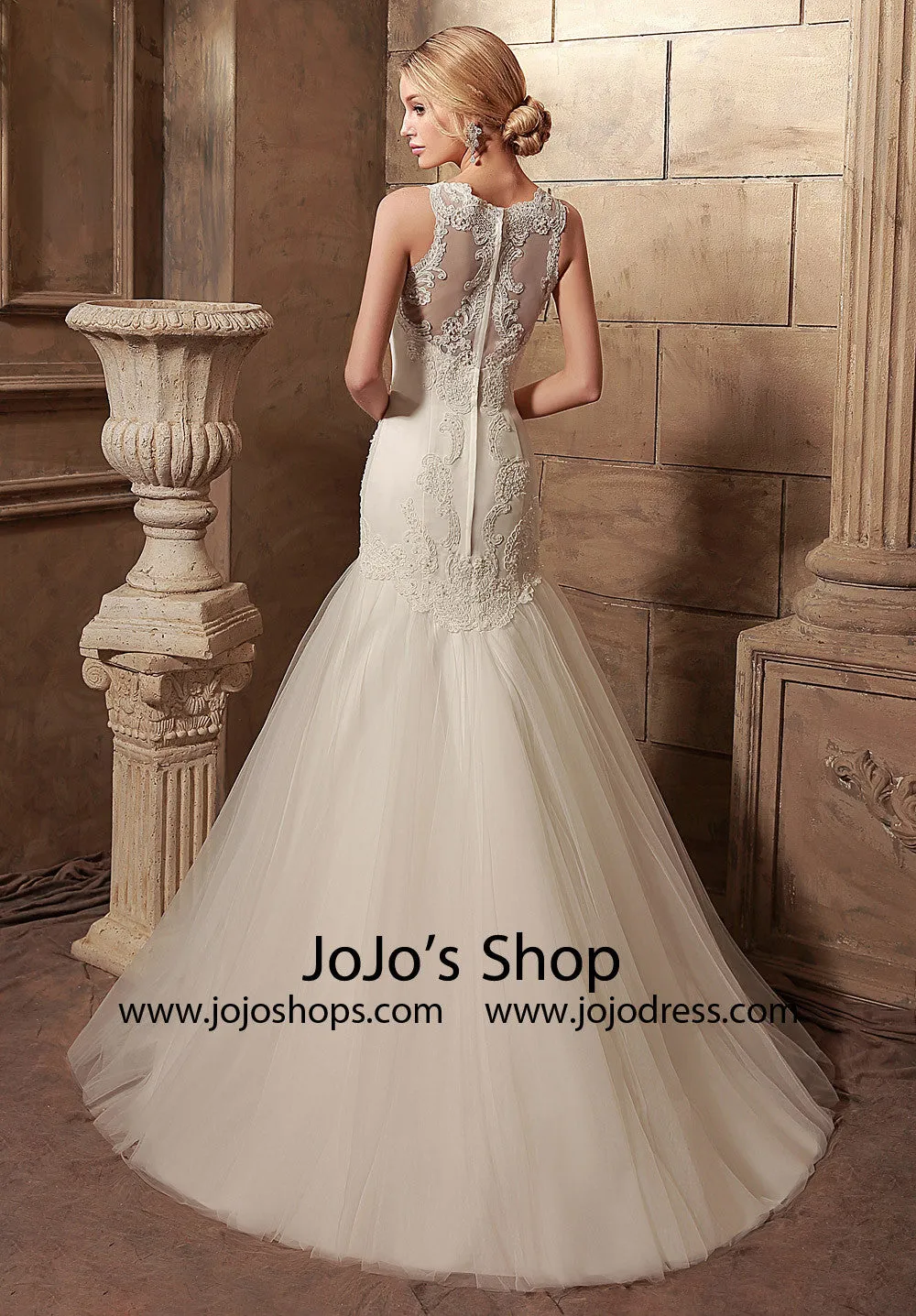 Vintage Lace Fitted A-line Wedding Dress | HL1018
