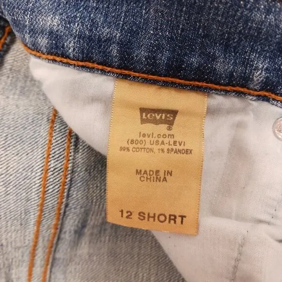 Vintage Levi’s 505 Sz 12 Short Straight Leg High-Rise Leather Tab