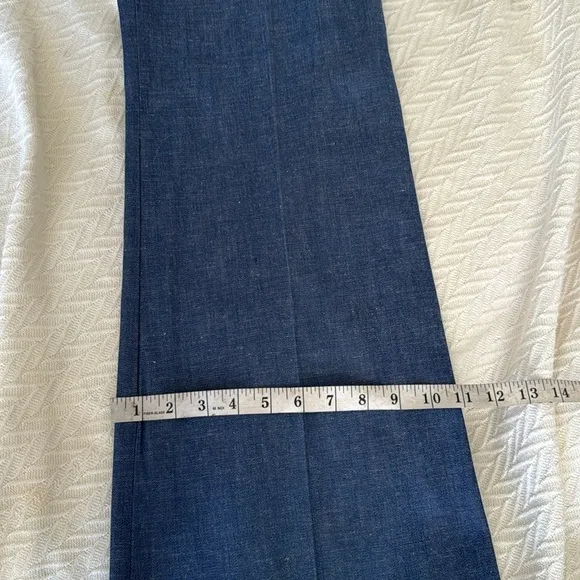 Vintage selvage denim jeans size 8 high rise wide straight leg crisp denim new