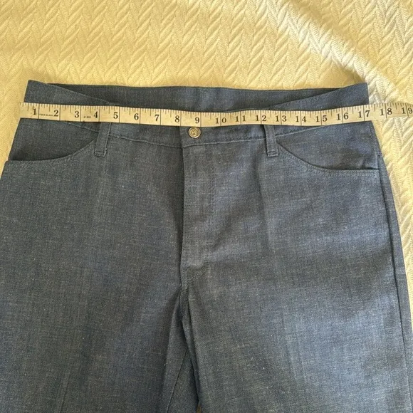 Vintage selvage denim jeans size 8 high rise wide straight leg crisp denim new