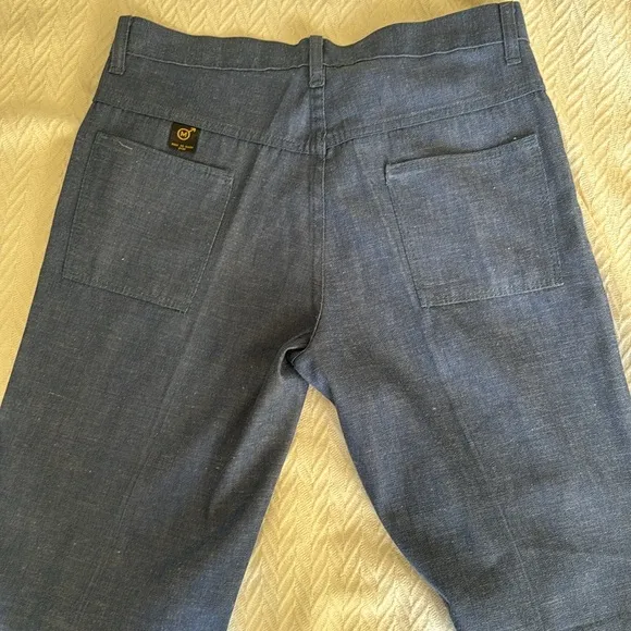Vintage selvage denim jeans size 8 high rise wide straight leg crisp denim new