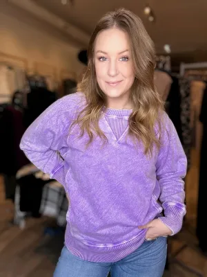 Violet Vintage Wash Pullover