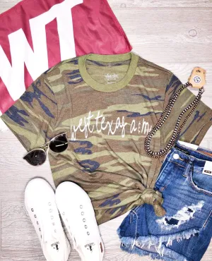 West Texas A&M Script Tee on Camo by Texas True Threads