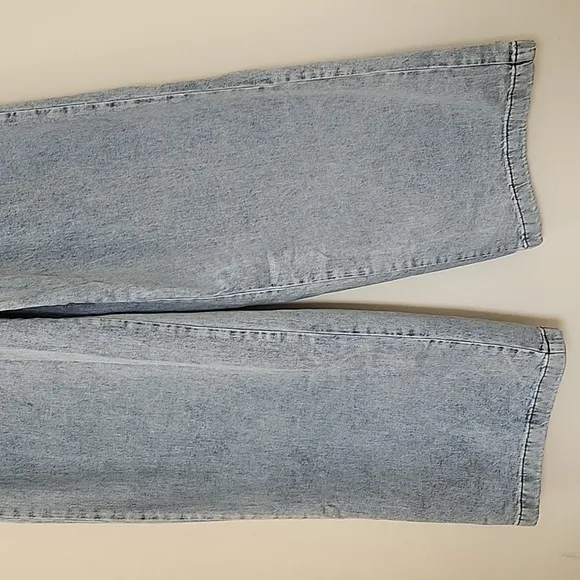 WeWoreWhat Straight Leg Pull On High Rise Light Wash Denim Jeans Size Small