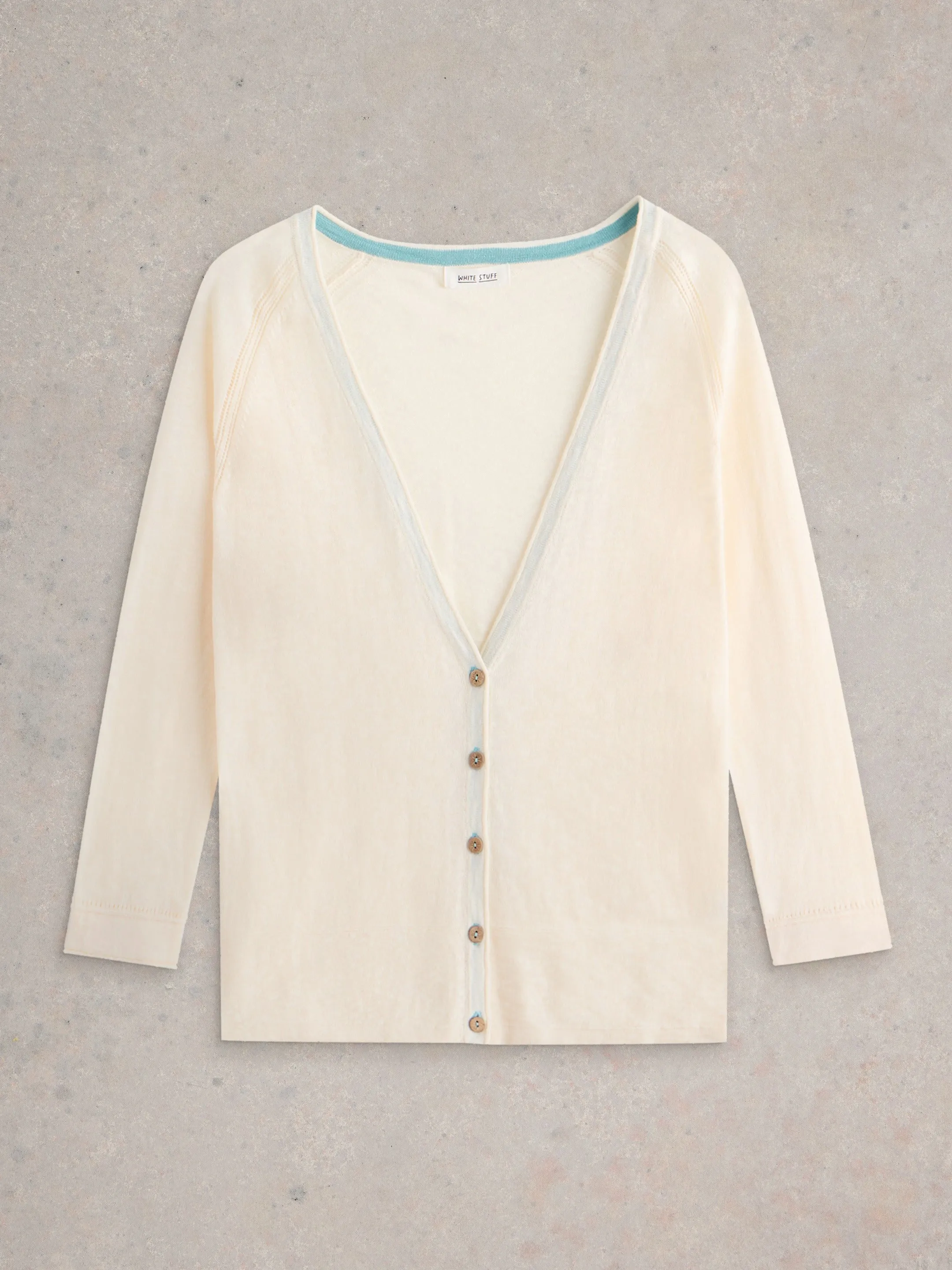 White Stuff UK Naria Linen Blend Cardi Natural