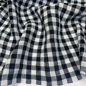 White/Black Checker - Linen - 1/2 metre