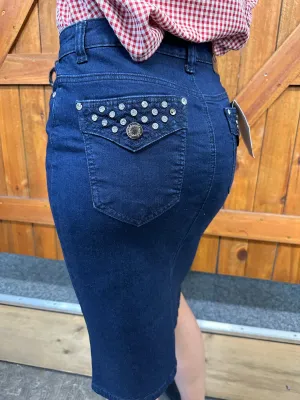 Wild Child Bling Denim Skirt