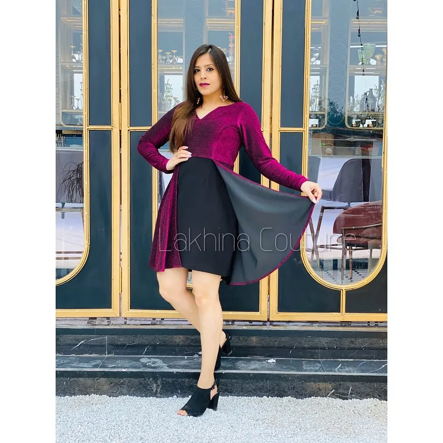 Wine Shimmer Dress