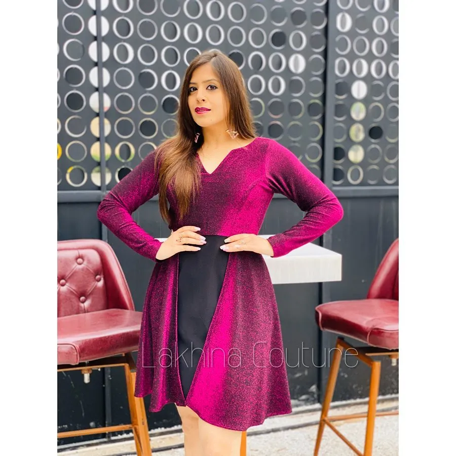Wine Shimmer Dress