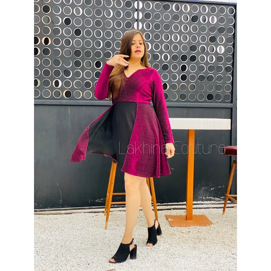 Wine Shimmer Dress