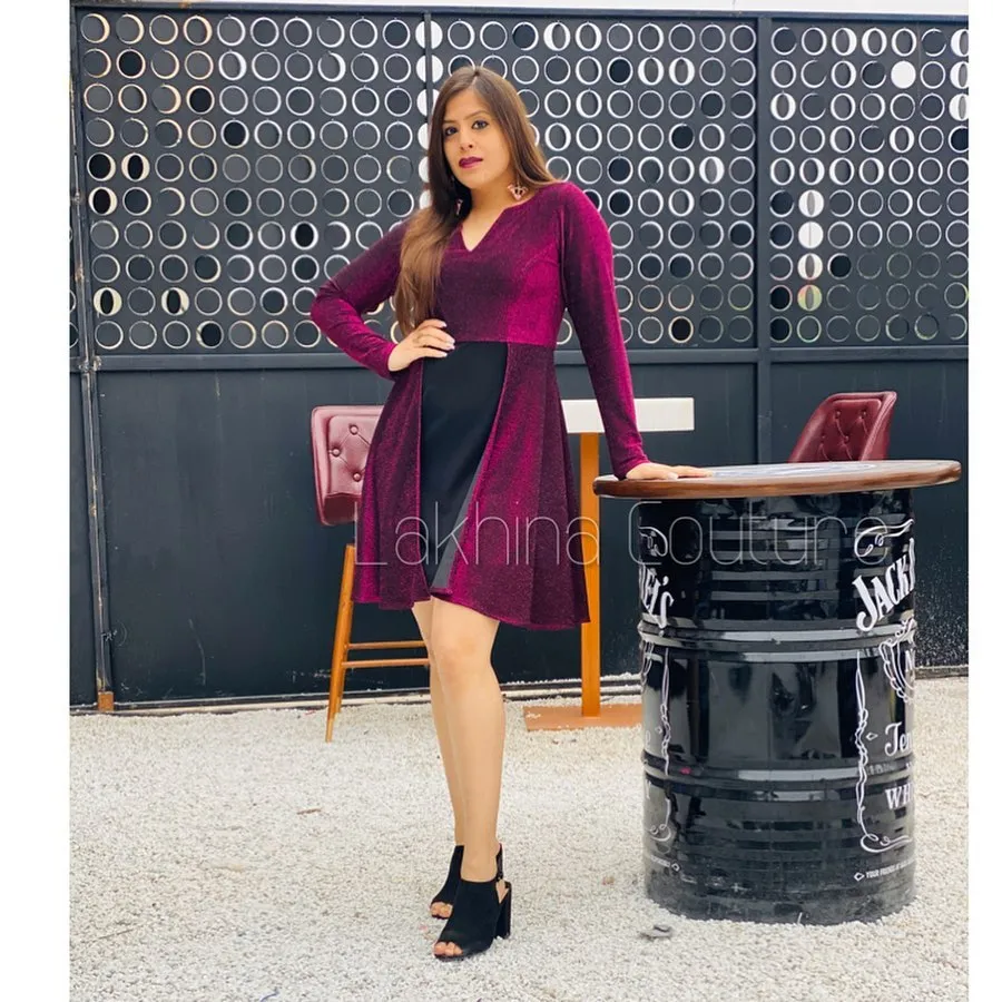 Wine Shimmer Dress