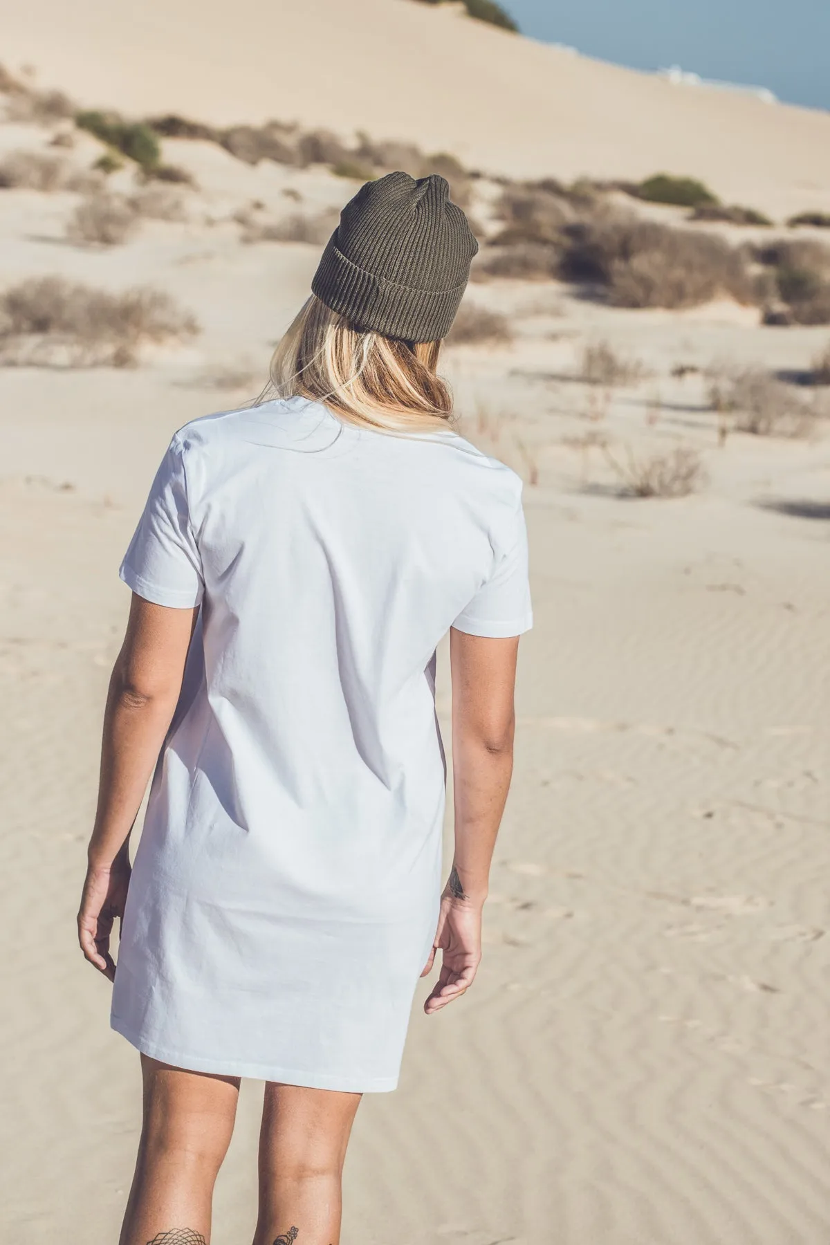 WOMEN ORGANIC PALM T-SHIRT DRESS