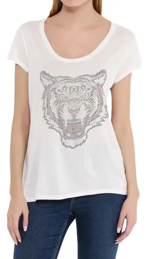 Women Printed Round Scoop Neck T-Shirt - XS/S