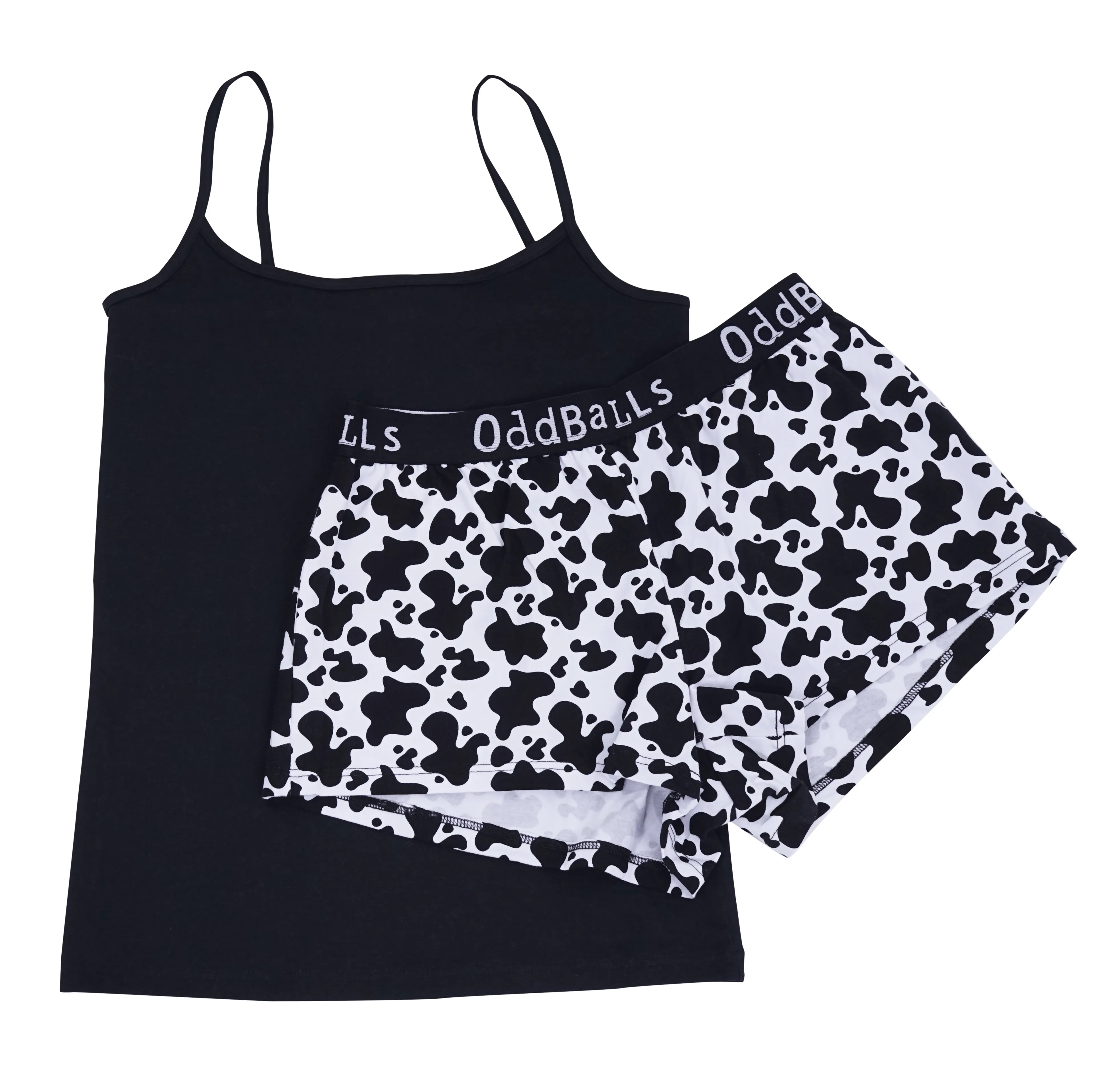 Womens Pyjamas - Shorts and Vest - Fat Cow