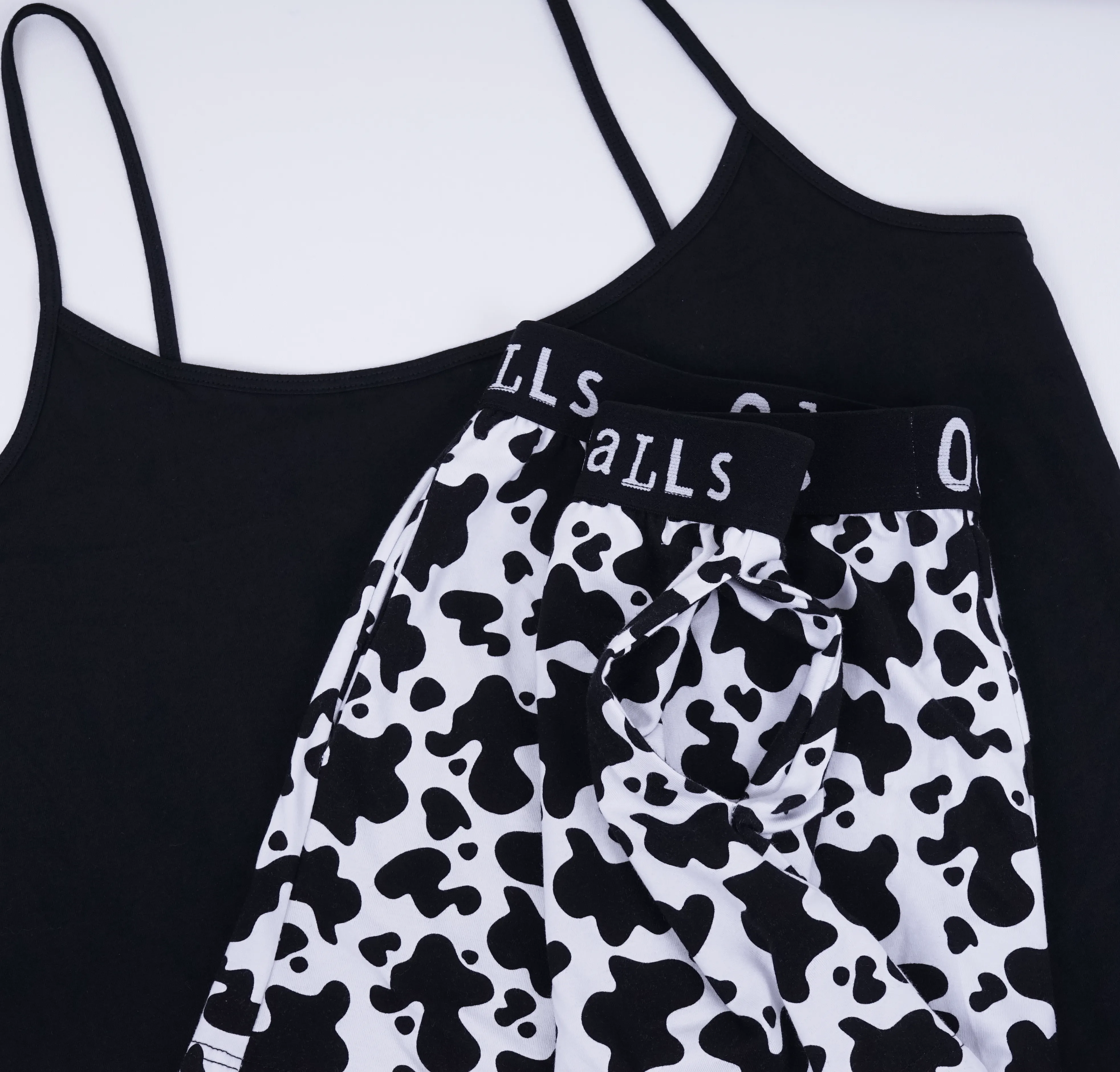 Womens Pyjamas - Shorts and Vest - Fat Cow