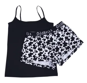 Womens Pyjamas - Shorts and Vest - Fat Cow