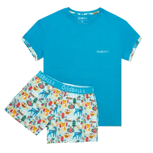 Womens Short Pyjamas - Lap Land - Shorts and T-Shirt