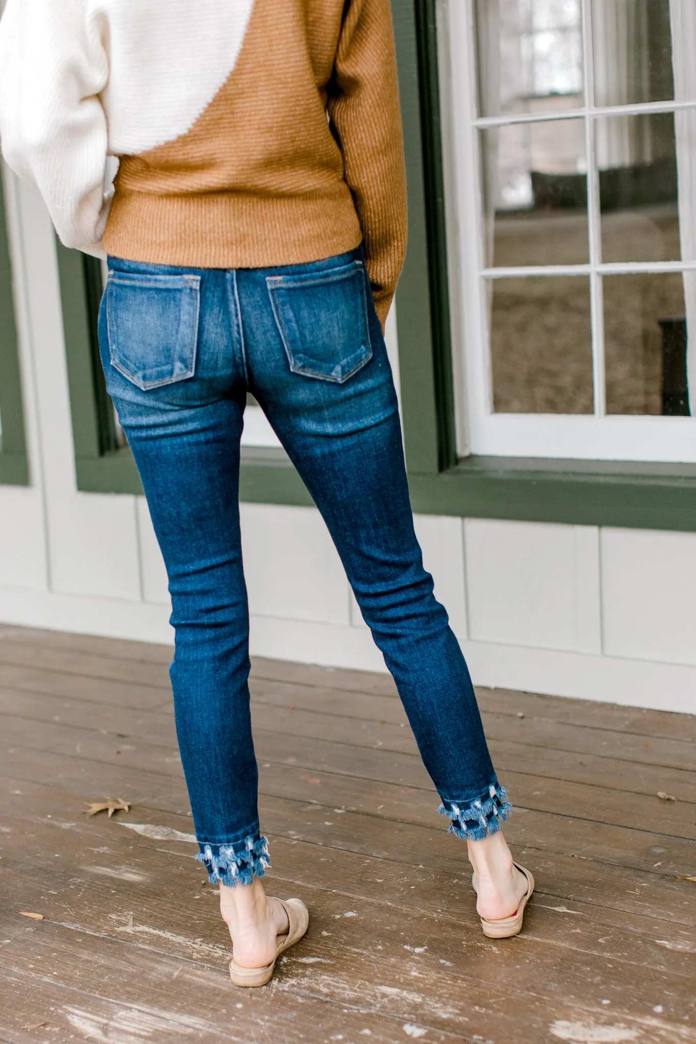 X Kancan Double Fray Hem Ankle Skinny