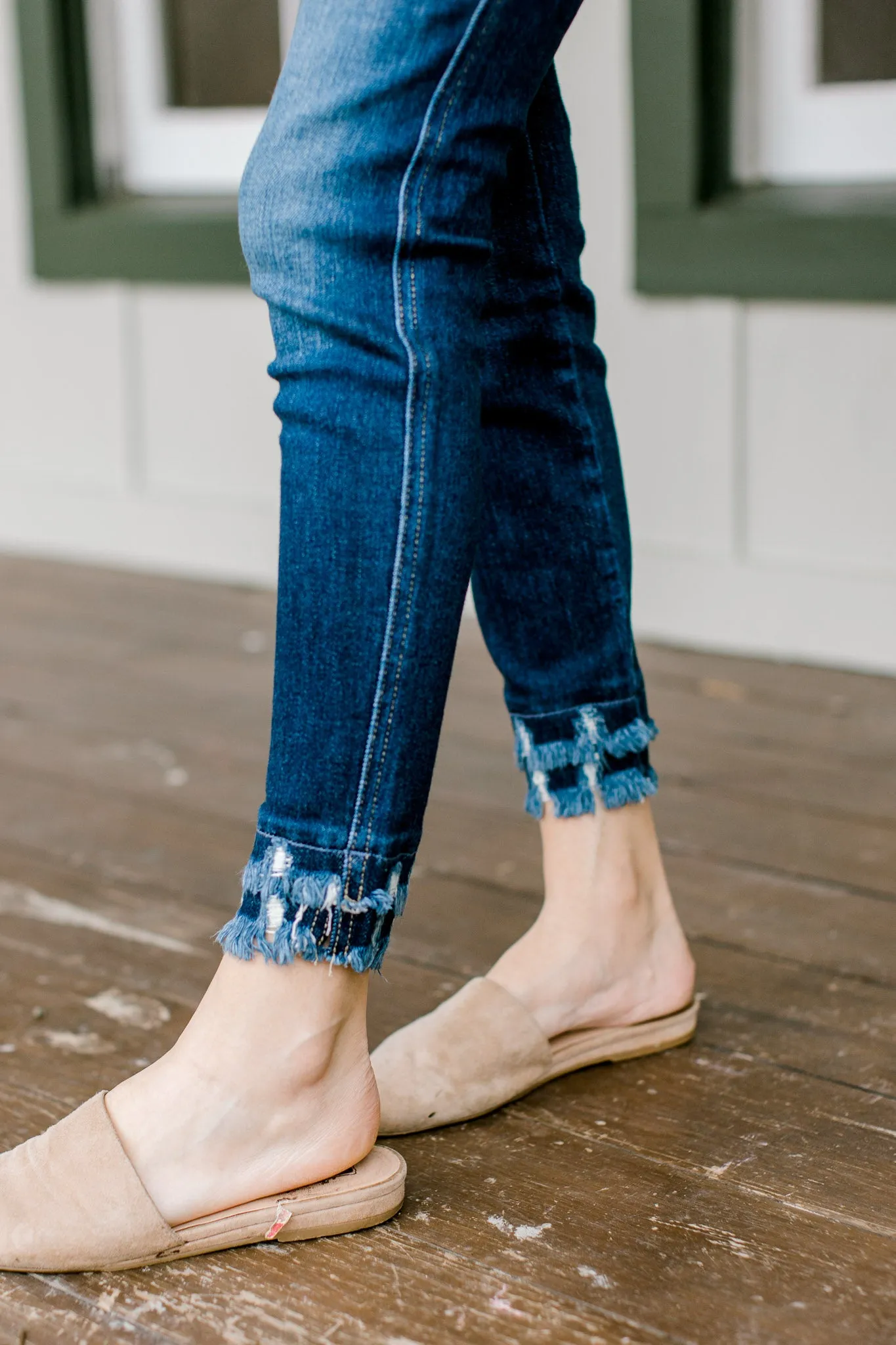 X Kancan Double Fray Hem Ankle Skinny