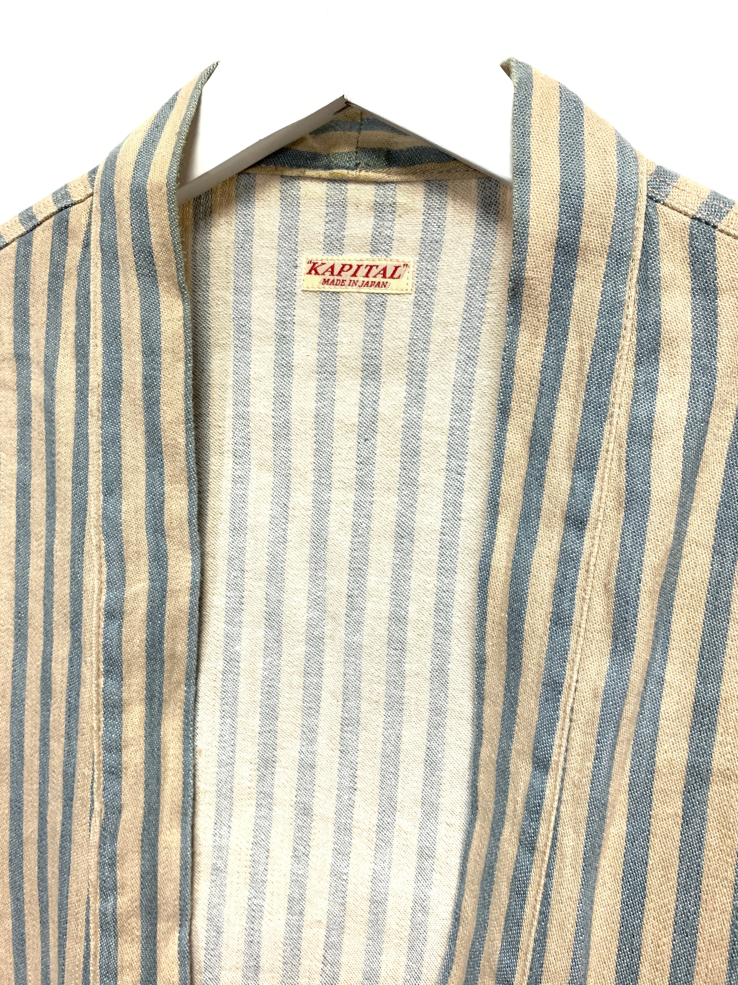 [XL] Kapital Linen Stripe Kakashi Shirt Jacket